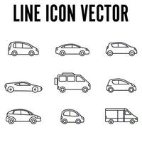 modello di simbolo dell'icona del set di trasporto auto per l'illustrazione vettoriale del logo della raccolta di grafica e web design