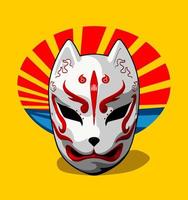 maschera tradizionale giapponese su... vettore