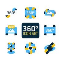 360 icone di visualizzazione impostate vettore