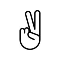 vettore icona di pace. gesto della mano pace. icona del gesto della mano. stile icona linea. illustrazione di design semplice modificabile