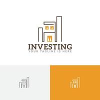 costruzione di un modello di logo aziendale di investimento immobiliare vettore