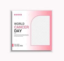 Modello di post sui social media e banner web per la giornata mondiale del cancro vettore