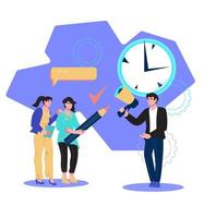 gestione del tempo efficace e pianificazione delle attività aziendali, isolata su illustrazione vettoriale bianca. multitasking e gestione del tempo.