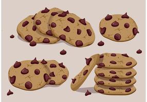 Vettori di biscotti con gocce di cioccolato