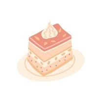 pezzo di torta. illustrazione disegnata a mano di vettore