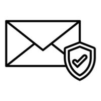 stile icona di sicurezza e-mail vettore