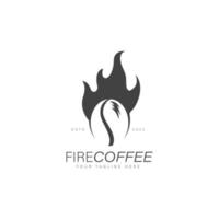 icona dell'illustrazione del design del logo del caffè del fuoco vettore