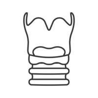 icona lineare della laringe. illustrazione al tratto sottile. casella vocale. simbolo di contorno. disegno di contorno isolato vettoriale
