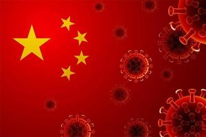 bandiera cinese con cellule virus