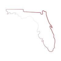 mappa della florida illustrata su sfondo bianco vettore