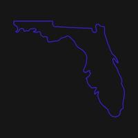 mappa della florida illustrata su sfondo bianco vettore