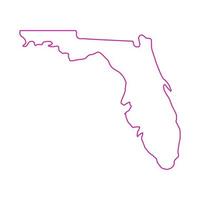 mappa della florida illustrata su sfondo bianco vettore