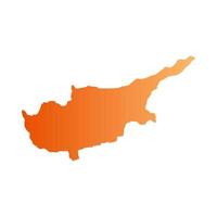 mappa di cipro illustrata su sfondo bianco vettore