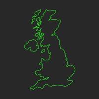 mappa della Gran Bretagna illustrata su sfondo bianco vettore
