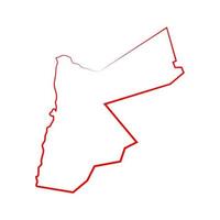 mappa della giordania illustrata su sfondo bianco vettore
