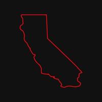 mappa della california illustrata su sfondo bianco vettore