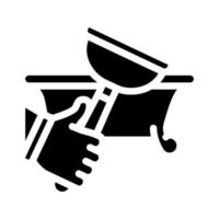 illustrazione vettoriale dell'icona del glifo per le riparazioni del bagno