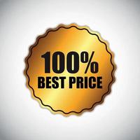 illustrazione vettoriale dell'etichetta dorata del miglior prezzo