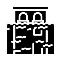 illustrazione vettoriale dell'icona del glifo del disastro alluvionale