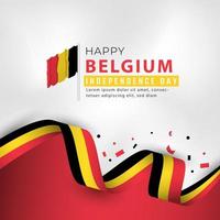 felice giorno dell'indipendenza del belgio 21 luglio celebrazione disegno vettoriale illustrazione. modello per poster, banner, pubblicità, biglietto di auguri o elemento di design di stampa