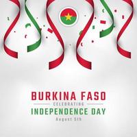 felice giorno dell'indipendenza del burkina faso 5 agosto celebrazione disegno vettoriale illustrazione. modello per poster, banner, pubblicità, biglietto di auguri o elemento di design di stampa
