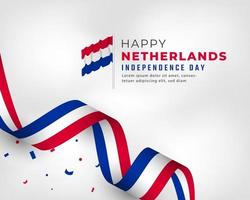 felice giorno dell'indipendenza dei Paesi Bassi il 26 luglio illustrazione del disegno vettoriale di celebrazione. modello per poster, banner, pubblicità, biglietto di auguri o elemento di design di stampa