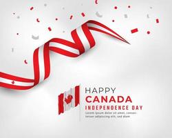 felice giorno dell'indipendenza del canada, 1 luglio, celebrazione, vettore, design, illustration. modello per poster, banner, pubblicità, biglietto di auguri o elemento di design di stampa vettore