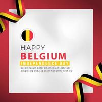 felice giorno dell'indipendenza del belgio 21 luglio celebrazione disegno vettoriale illustrazione. modello per poster, banner, pubblicità, biglietto di auguri o elemento di design di stampa