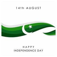 Manifesto di giorno di indipendenza del Pakistan con crecent e stella vettore