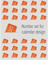 set di icone del calendario con i numeri. illustrazione vettoriale