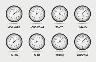 illustrazione vettoriale del mondo del fuso orario