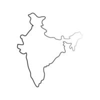 mappa dell'india illustrata su sfondo bianco vettore