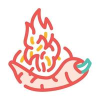 illustrazione vettoriale dell'icona del colore vegetale del pepe della spezia bruciata