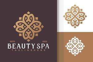 modello di vettore di progettazione di logo moderno di bellezza di lusso fiore spa