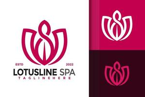 lotus line spa moderno logo design modello vettoriale