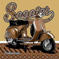 scooter con batik indonesiano... vettore