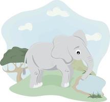 cartone animato elefantino vettore