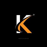 idea del logo da viaggio k di branding della lettera vettore