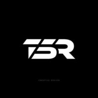 logo del monogramma creativo del marchio della lettera tsr vettore