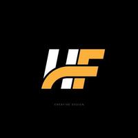 logo professionale di branding lettera creativa hf vettore