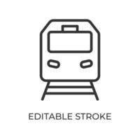 icona della linea di vista frontale del treno. trasporto ferroviario. utilizzato per il traffico passeggeri e merci. illustrazione vettoriale isolato su sfondo bianco. tratto modificabile.