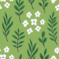 modello senza cuciture stampabile estetico contemporaneo con design di stampa botanica primaverile. camomilla decorativa, fiori e foglie. sfondo boho pastello in stile minimalista di metà secolo per il confezionamento. vettore