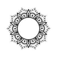 mandala vettoriale per la colorazione. cornice rotonda con spazio bianco all'interno. bordo decorativo per logo, testo o design.