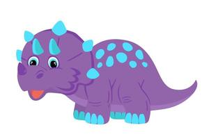 piccolo cucciolo di dinosauro viola in stile cartone animato. vettore