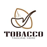 logo foglia di tabacco, campo di tabacco e vettore di progettazione del modello di logo di sigaretta di tabacco