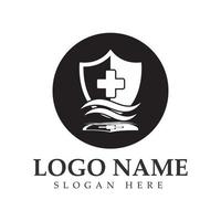 vettore di progettazione del logo dello scudo, modello di logo dell'emblema dello scudo, vettore icona-simbolo del logo