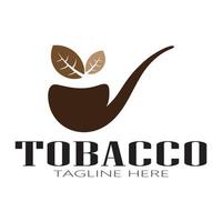 logo foglia di tabacco, campo di tabacco e vettore di progettazione del modello di logo di sigaretta di tabacco