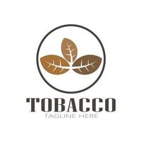 logo foglia di tabacco, campo di tabacco e vettore di progettazione del modello di logo di sigaretta di tabacco