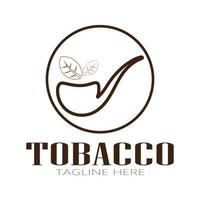 logo foglia di tabacco, campo di tabacco e vettore di progettazione del modello di logo di sigaretta di tabacco