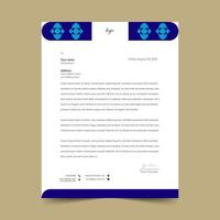 design semplice ed elegante modello di rilievo di carta intestata blu vettore